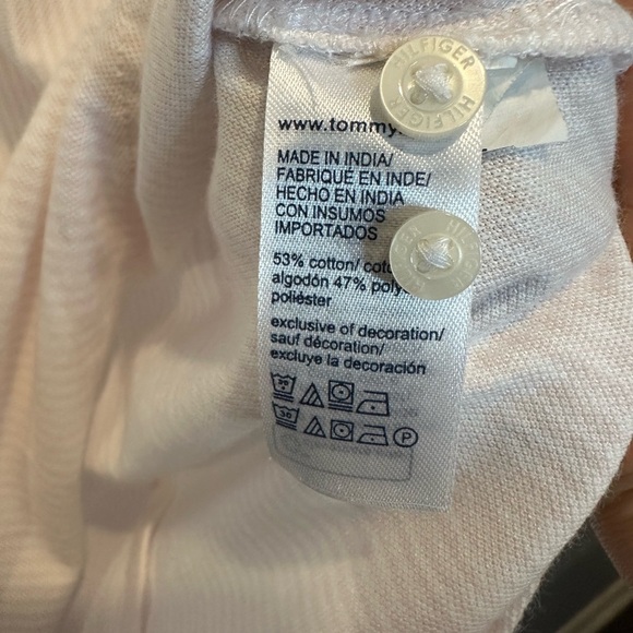Tommy Hilfiger Pink White Striped Button Down Shirt with Gold Embroidered Logo - Picture 12 of 14
